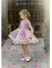 Blush Pink Tulle Layered Flower Girl Dress With Lace Hem Blush Pink Tulle Layered Flower Girl Dress With Lace Hem